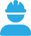 A blue pixel art picture of a person